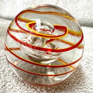 Retro Swirly Art Glass Paperweight